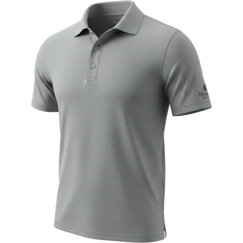 Johnny O Men's Polo Performance UPF 50 Shirt Small Gray With Trimark Logo
